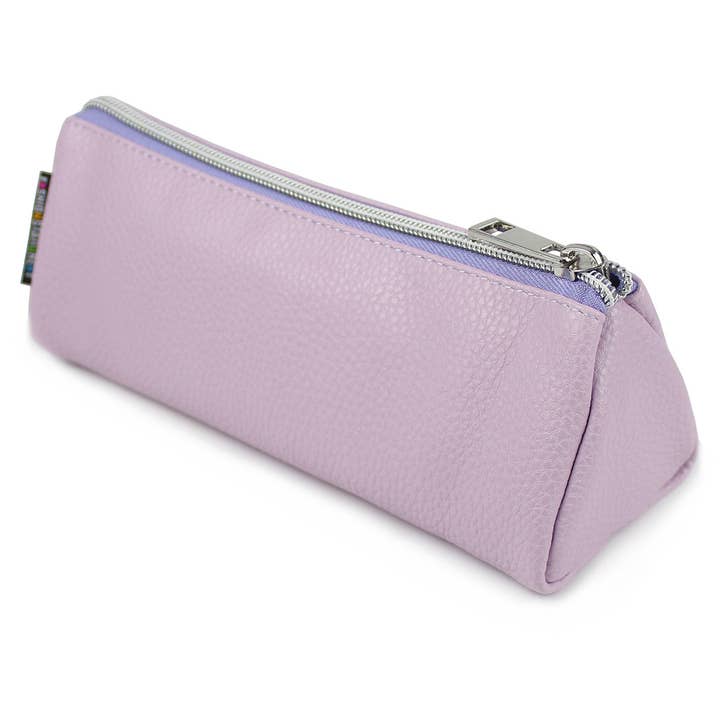 Triangular Pencil Case for Girls Teenagers and Women Lilac for wholesale by Powell Creative Products Ltd