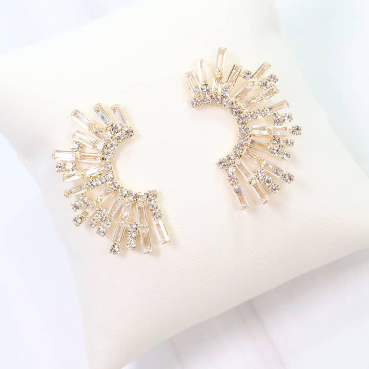 Caroline Hill - Wholesale Stud/Post Earrings - Fallon CZ Earring Gold0