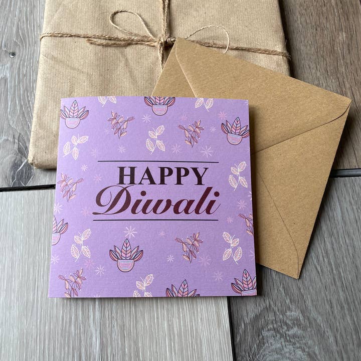 Happy Diwali patterned card, Celebration, Diwali, Colourful for wholesale by Myayart