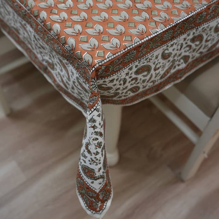 Fabdivine - Wholesale Tablecloth - Boho Interior Block Print Tablecloth Home Décor - Neerabel