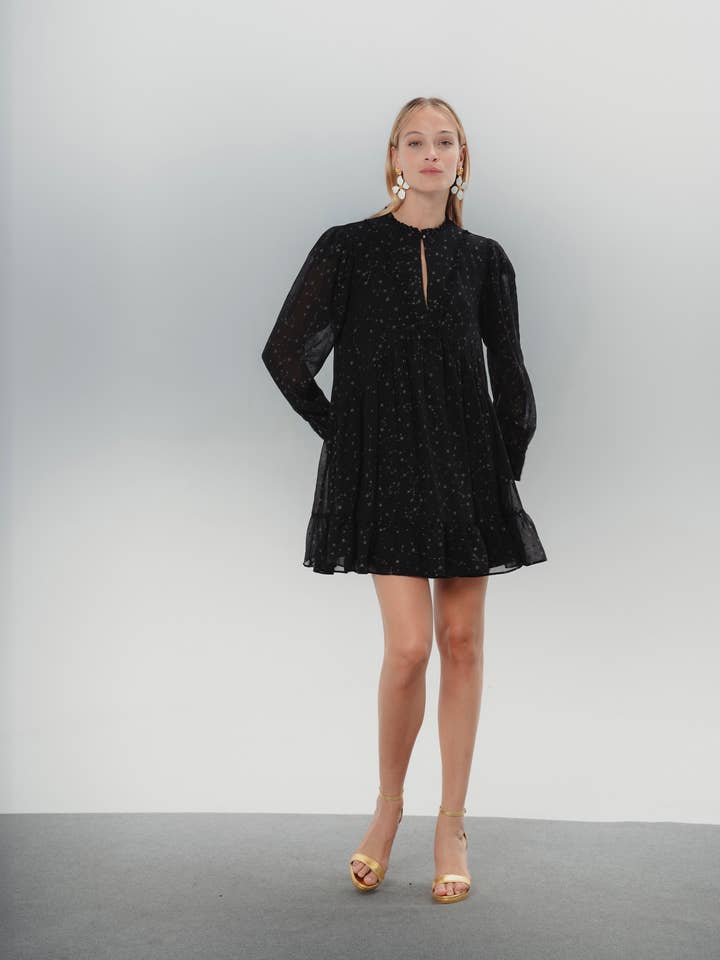 Sofia Schwarzes Kleid für den Großhandel von Dolores Promesas