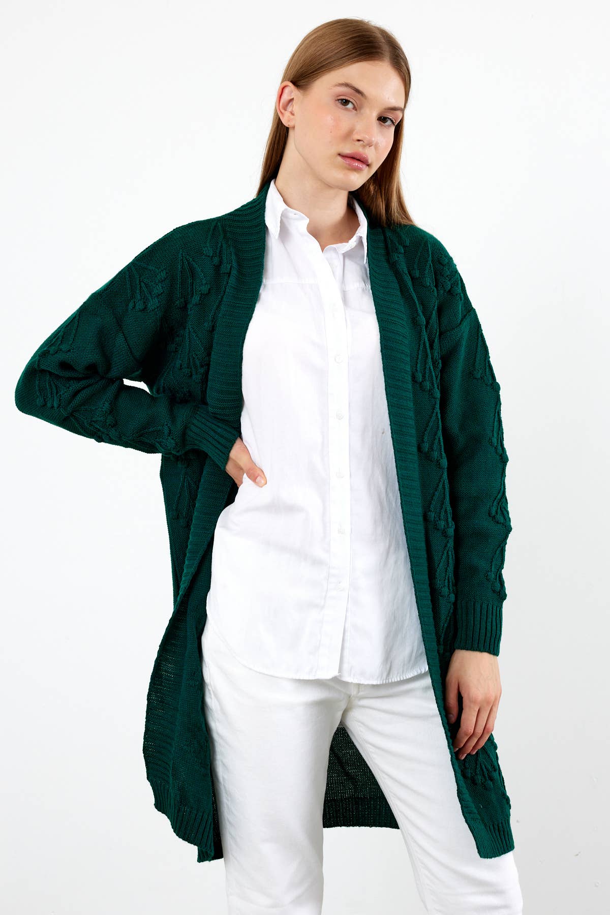 VAV NEW YORK – wholesale Kofta - Dam – Lång stickad kofta medellång stickad cardigan 372012