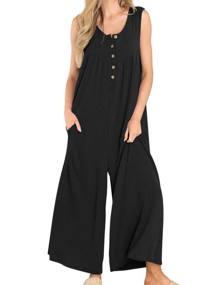NINEXIS - Wholesale Jumpsuit - Women's - CWSJS0720_SOLID COLOR CASUAL LOOSE POCKET JUMPSUIT11