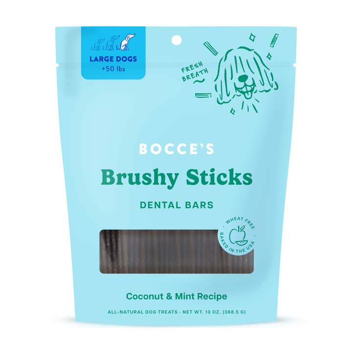 Pet Palette Distribution - Wholesale Pet Treats - Dog - Bocce's Bakery Dailies Brushy Sticks Dog Dental Treats 13oz