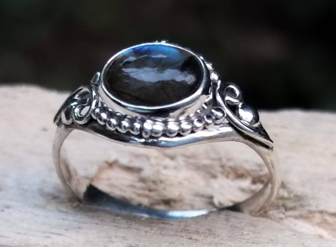 SILVER CAVE - Wholesale Single Stone/Solitaire Ring - Pack of 9 Pieces 925 Sterling Silver Rings With Gemstones9