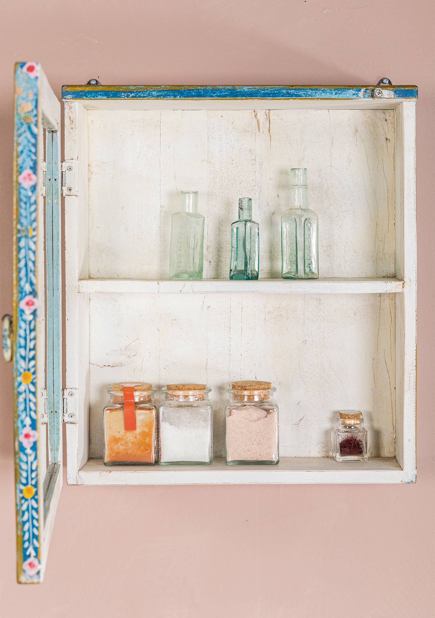 Namaste – wholesale Wall-mounted shelf – Kanchana Glazed Wall Showcase Hand Painted1