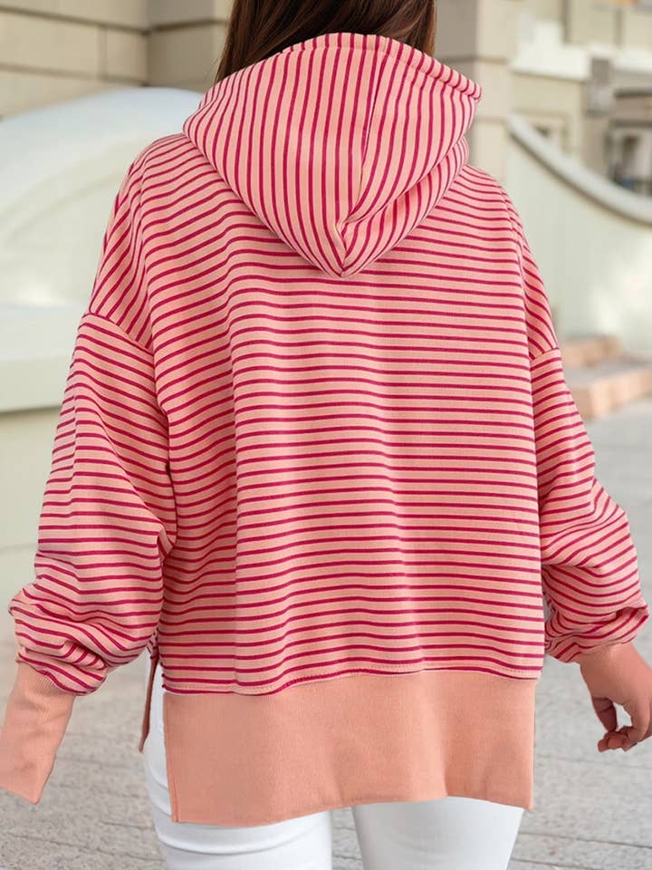 1 the Woman - Vente Sweat à capuche – femme - Hoodie à coupe ample avec fentes latérales et épaules tombantes1