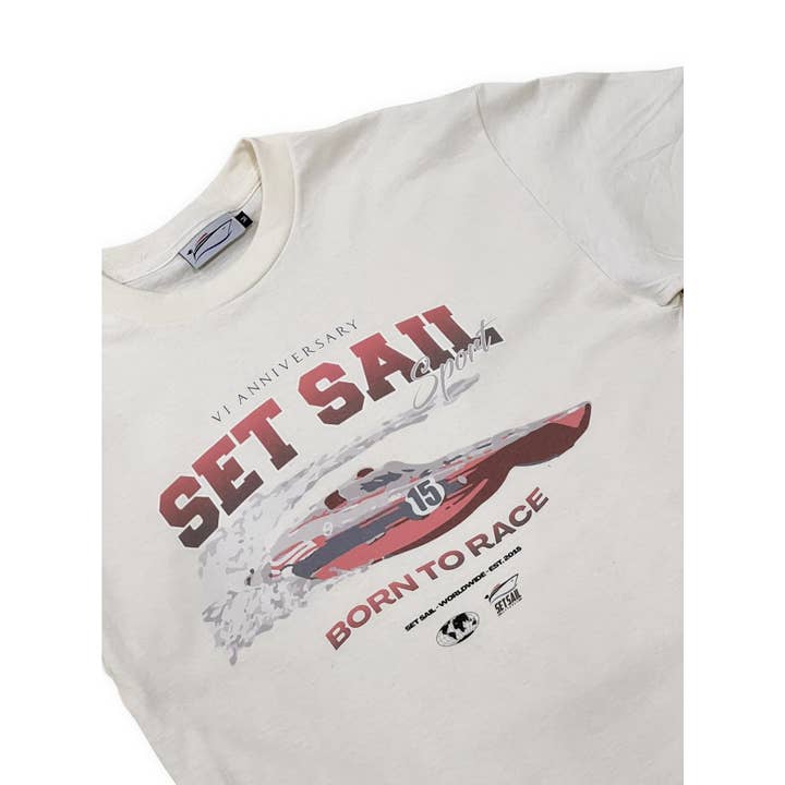 Créme 'Born to Race' Set Sail Anniversary Tee for wholesale by Set Sail Apparel