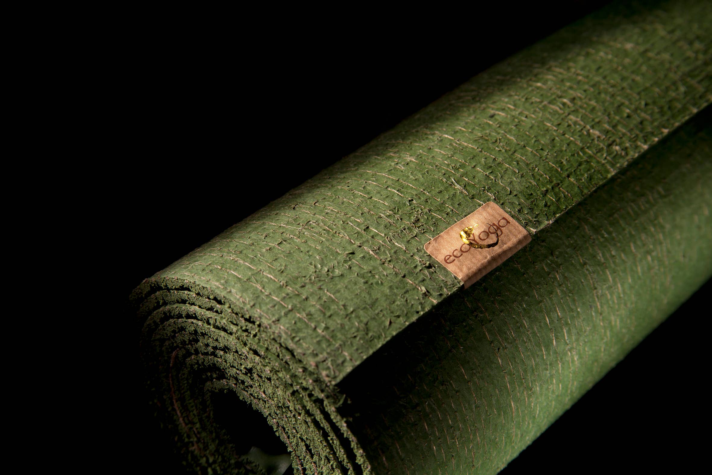 ecoYoga Ltd - Wholesale Yoga Mat - eco Yoga mat 4mm GREEN 100% natural rubber & jute2