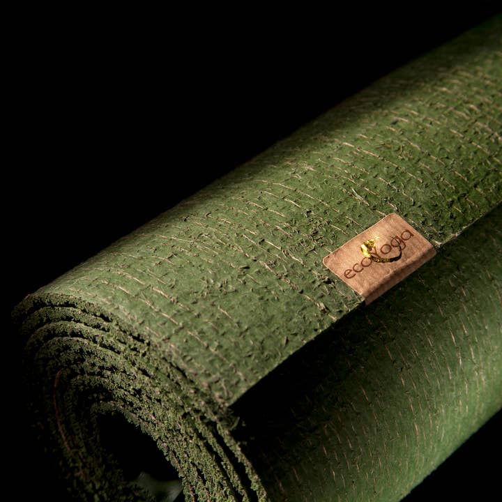 ecoYoga Ltd - Wholesale Yoga Mat - eco Yoga mat 4mm GREEN 100% natural rubber & jute2