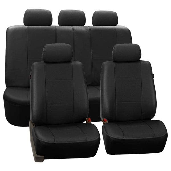 Deluxe Leatherette Seat Covers - Full Set Black for wholesale by FH GROUP