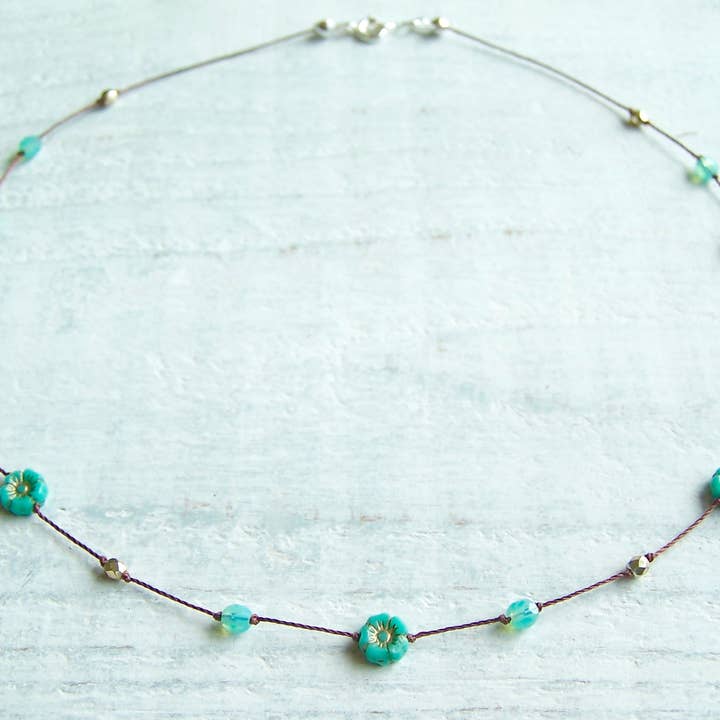 Jo Bird Jewelry - Wholesale Beaded/Pearl Necklace - Petit Hibiscus Necklace