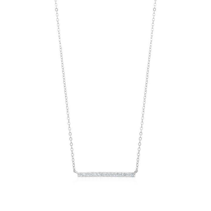 Club Rochelier - Wholesale Pendant/Charm Necklace - 5A Cubic Zirconia Horizontal Bar Necklace