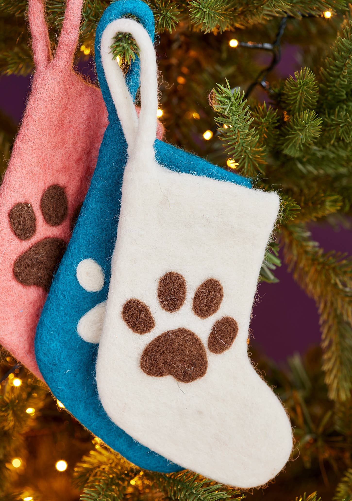 Namaste – wholesale Christmas decoration – Felt Paw Pet Mini Stocking2