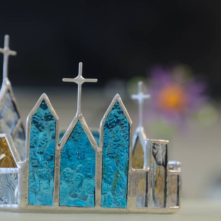 LuminaSalina - Wholesale Decorative tabletop object - The Day and Night - Stained Glass Jesus Christ Christian Gift Candle Holder Church Home Decor3