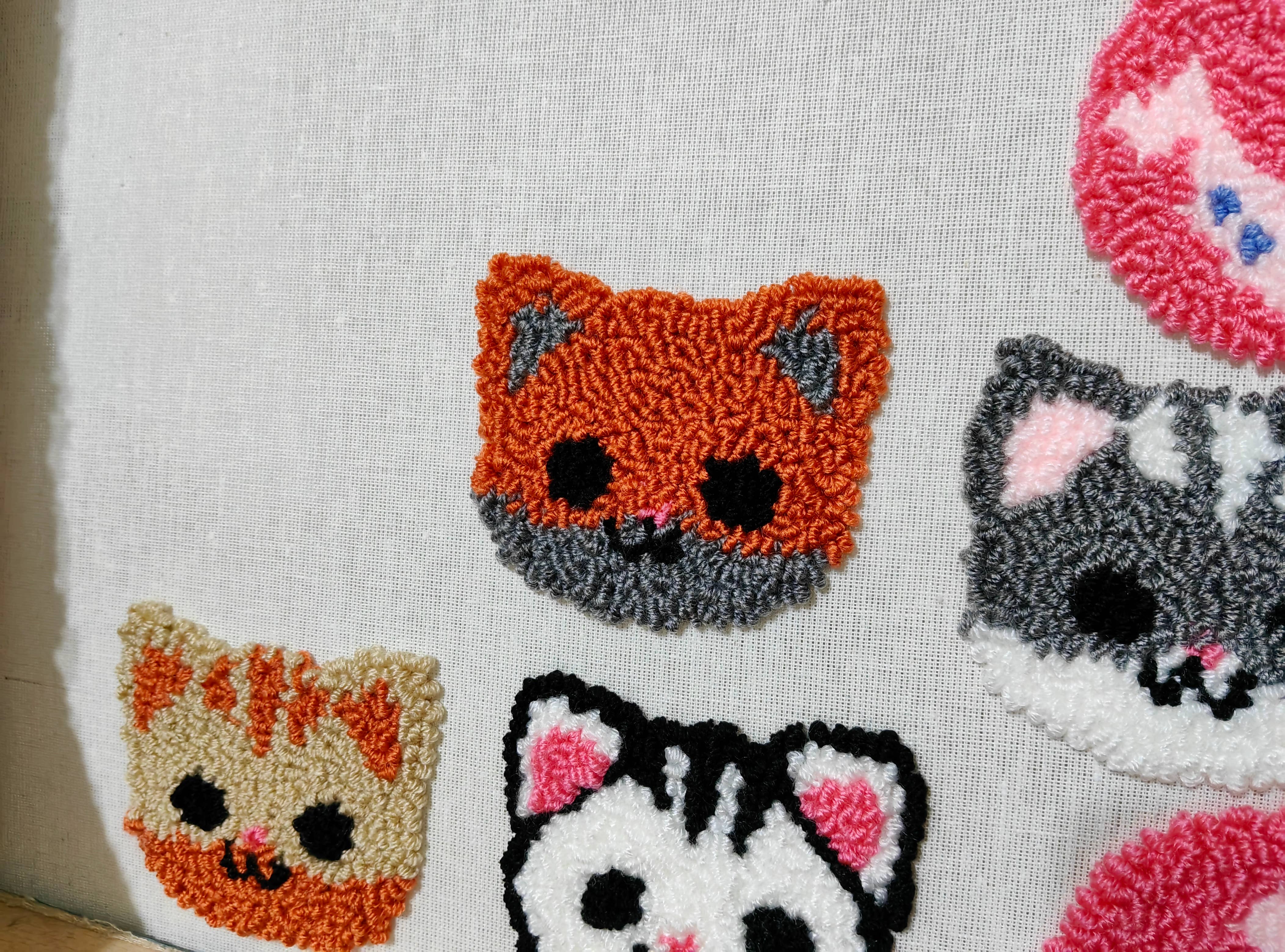 despinacrafting – wholesale Car coaster – women's – Punch Needle Cat Car Coaster4