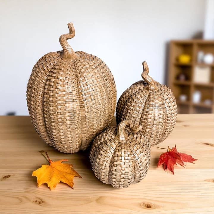 Gia Roma - Wholesale Decorative Tabletop Object - Resin Pumpkins, Cottage Fall Home Decor Luxury Handmade 24