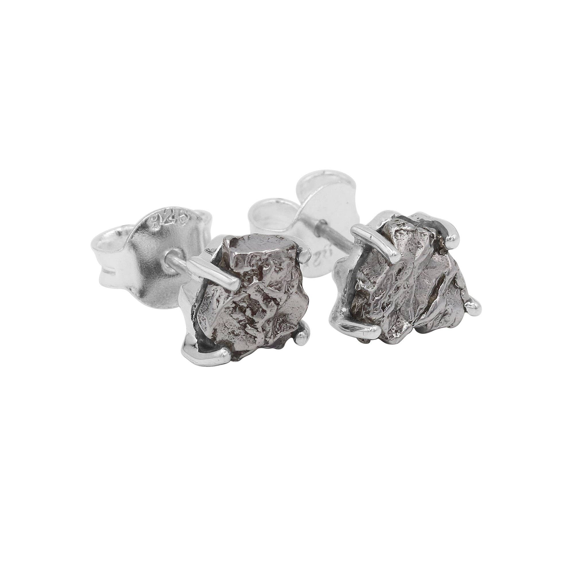 Jay Jools - Wholesale Stud/Post Earrings - Meteorite Stud Earrings: 925 Silver Unique Space Jewelry