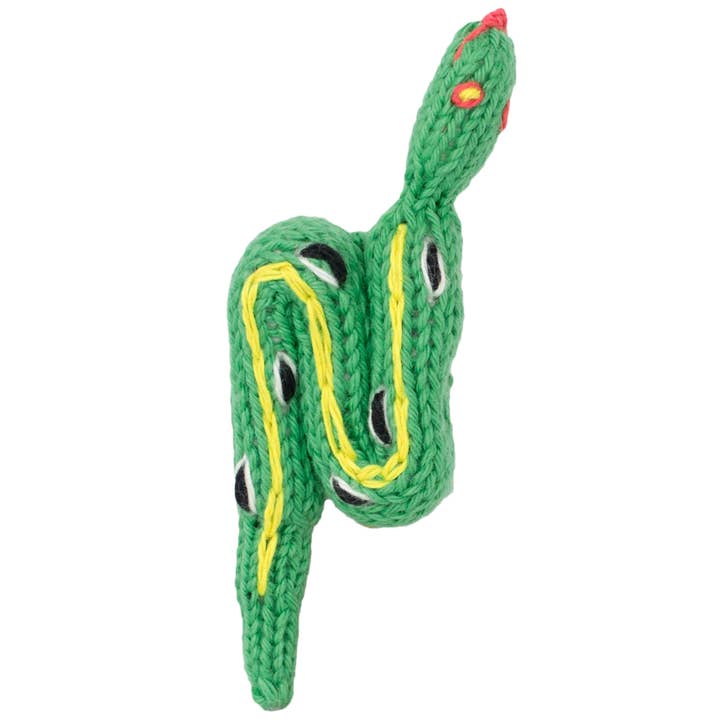 Snake, marionetta da dito in cotone biologico, idea regalo per una festa per la vendita all'ingrosso da parte di Lucuma Designs