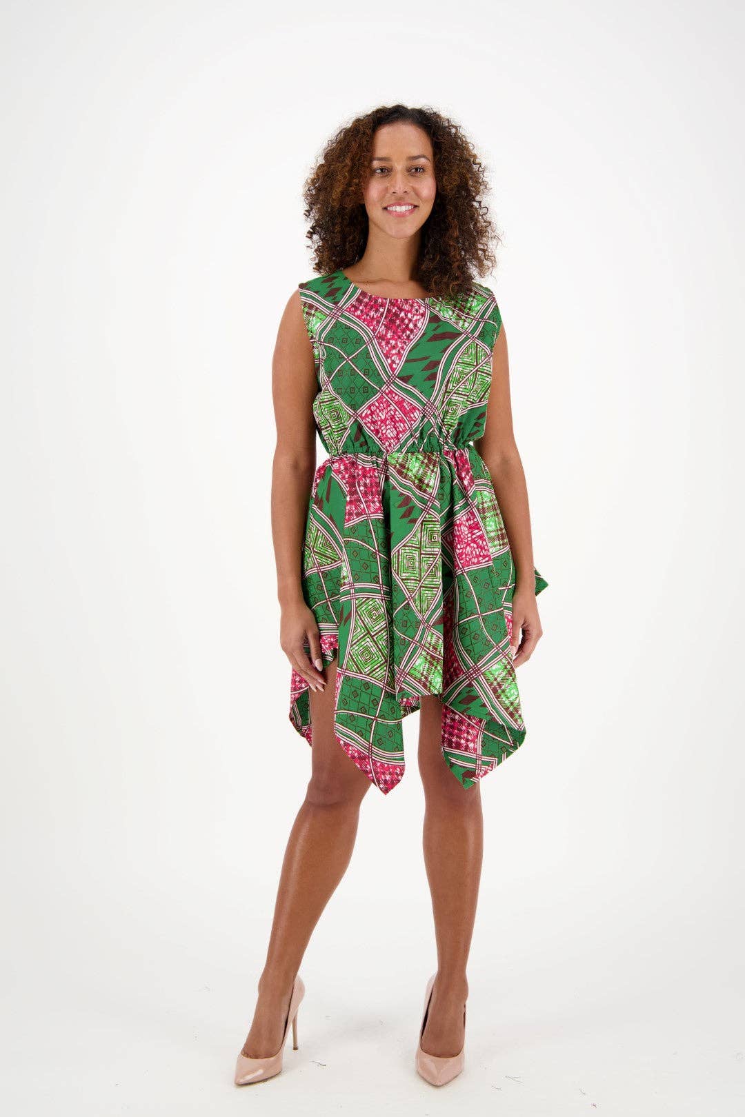 Advance Apparels - Wholesale Dress - Women's - African Patch Print Sleeveless Dress 21821