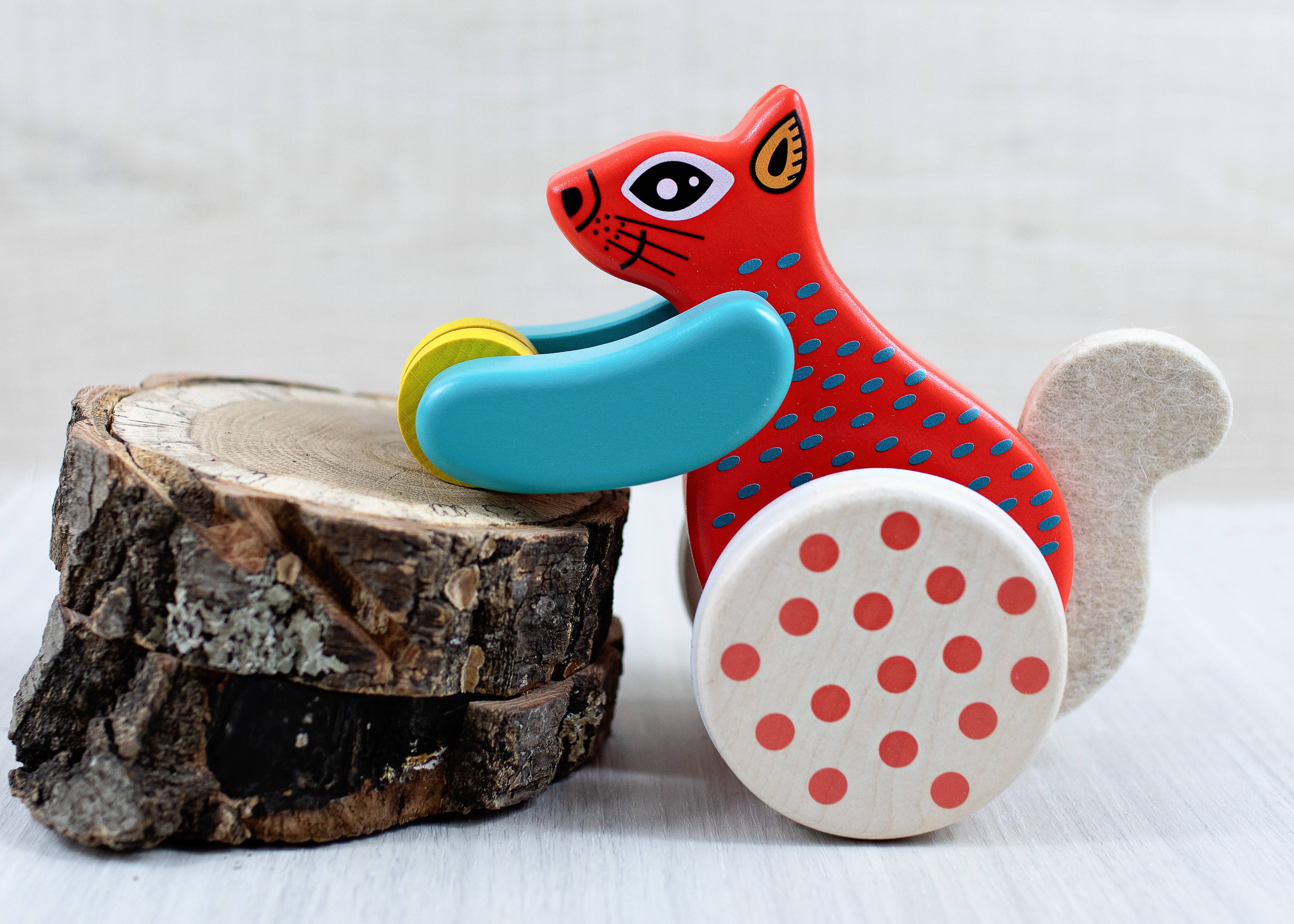 Little Poland Gallery - Wholesale Wood Toy - Kids - BAJO Squirrel Pull Toy6