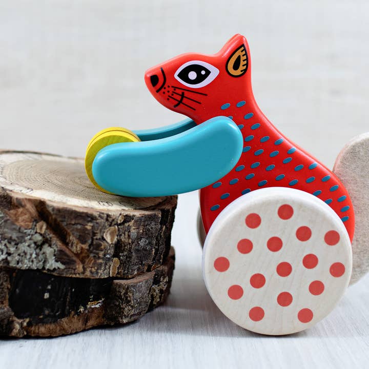 Little Poland Gallery - Wholesale Wood Toy - Kids - BAJO Squirrel Pull Toy6
