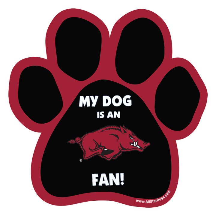 University of Arkansas - Paw Car Magnet for wholesale by All Star Dogs