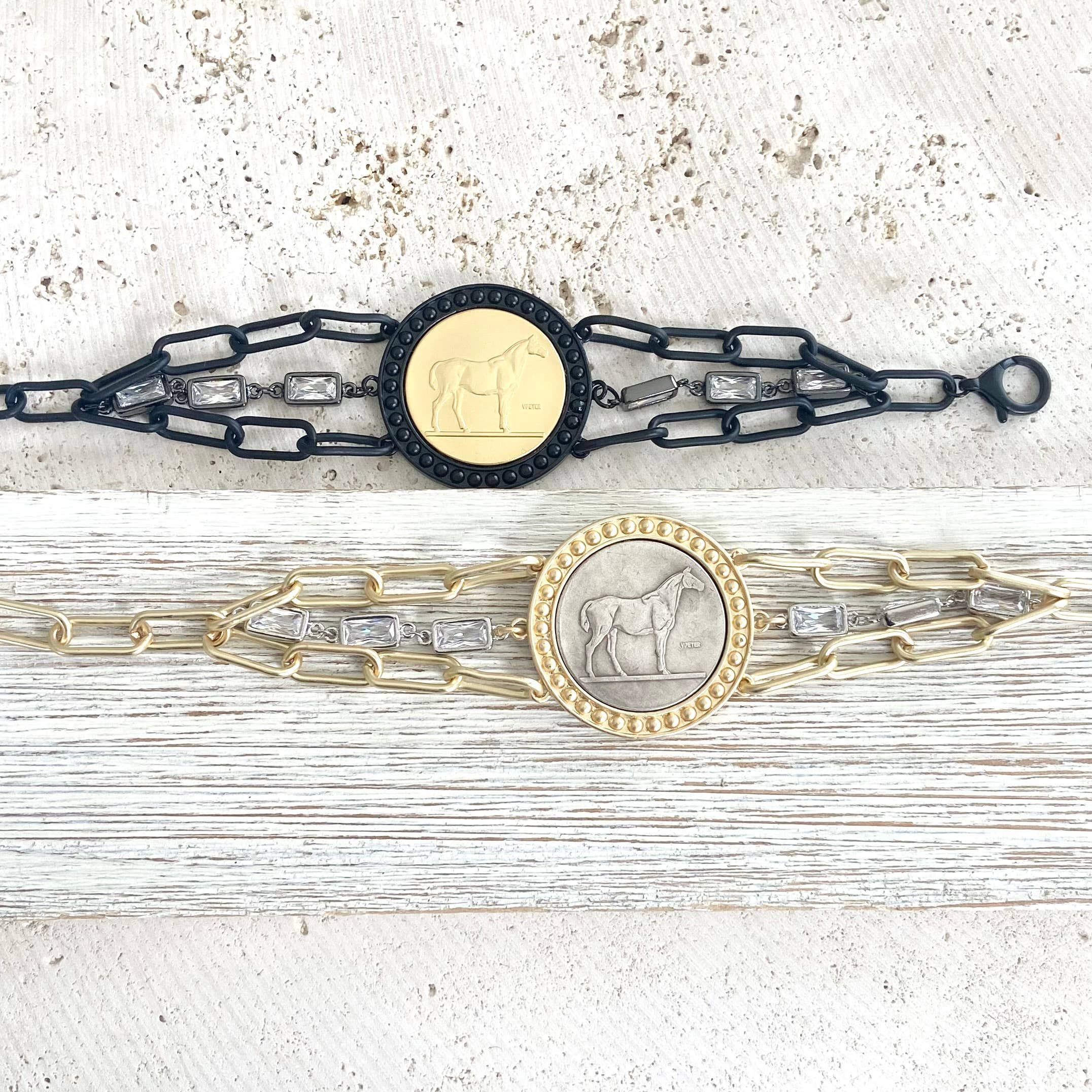 VB&CO Designs Handmade Jewelry - Wholesale Charm/Dangle Bracelet - Horse jewelry coin bracelet country western derby equestrian2