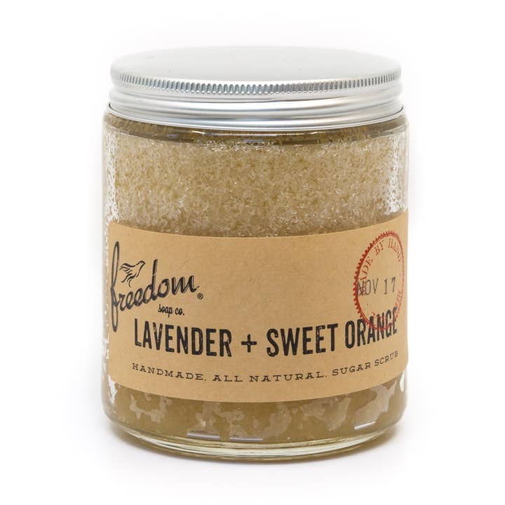 Lavender + Sweet Orange Sugar Scrub - Exfoliating for wholesale by Freedom Soap Company