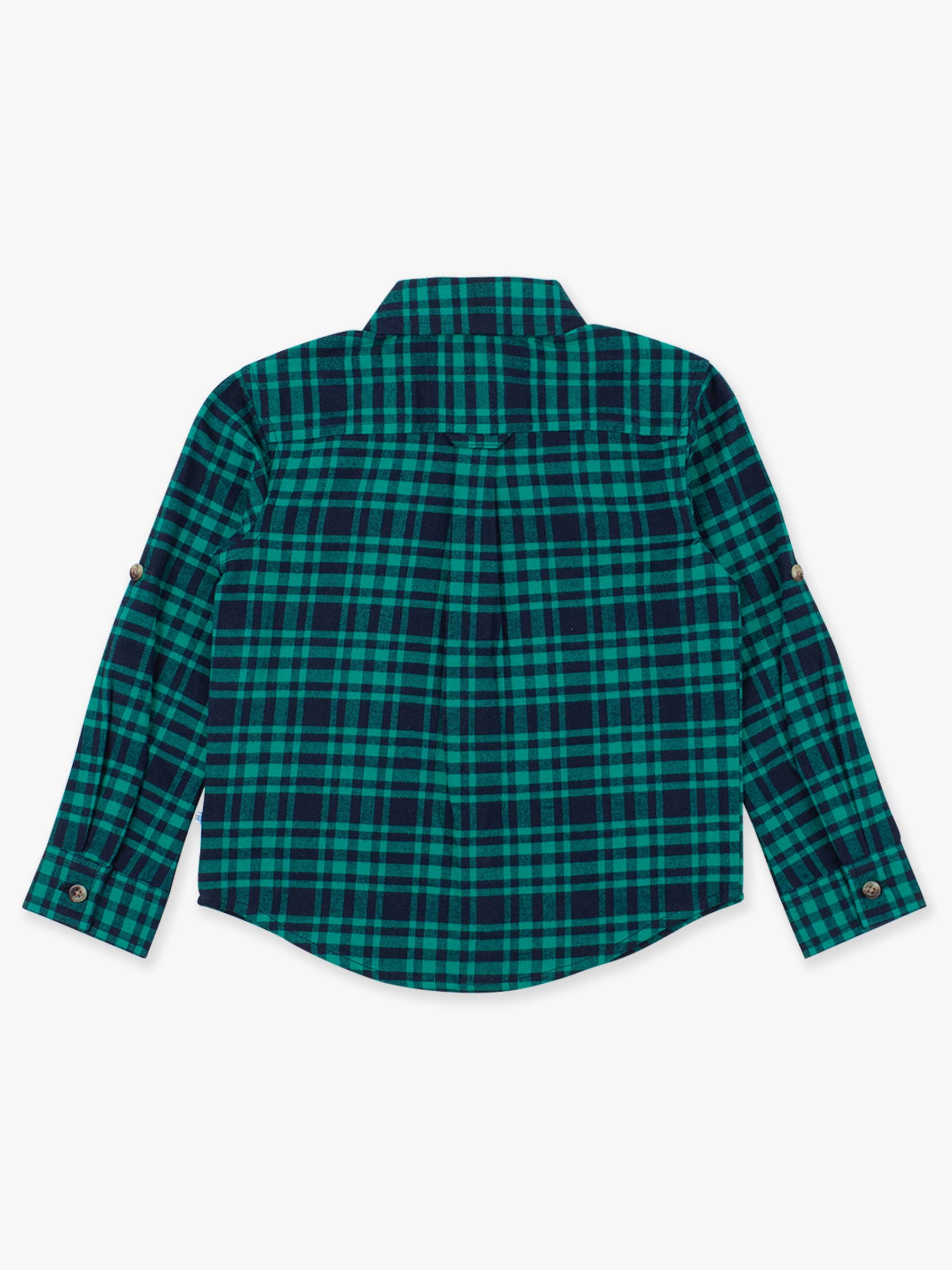 Green Boys Hayden Plaid Long Sleeve Button Down Shirt for wholesale on Faire2