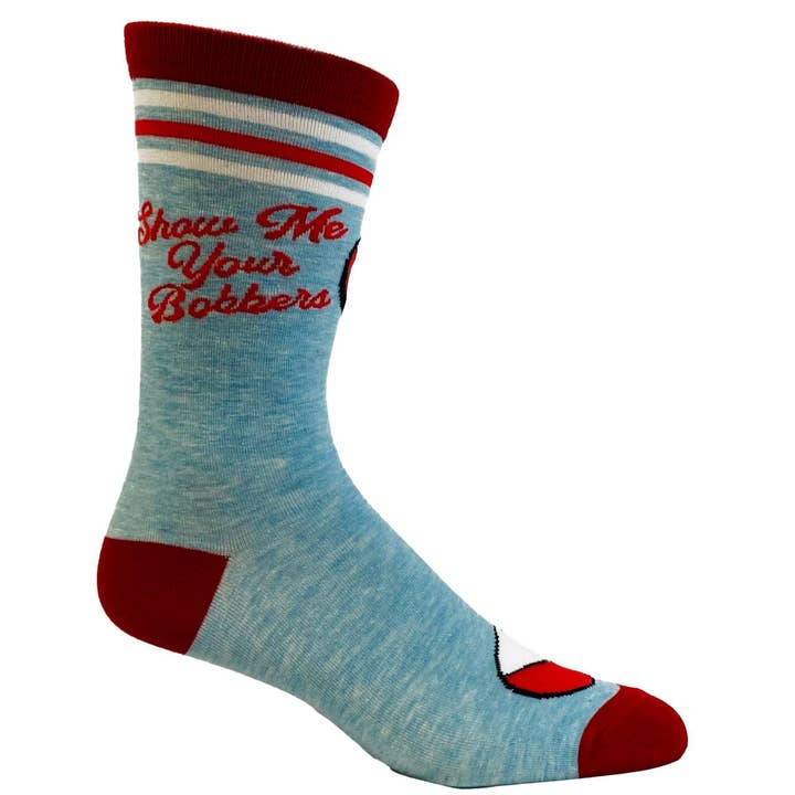 bleu Chaussettes pour hommes Show Me Your Bobbers Funny Fishing Fish Cadeau en vente sur Faire
