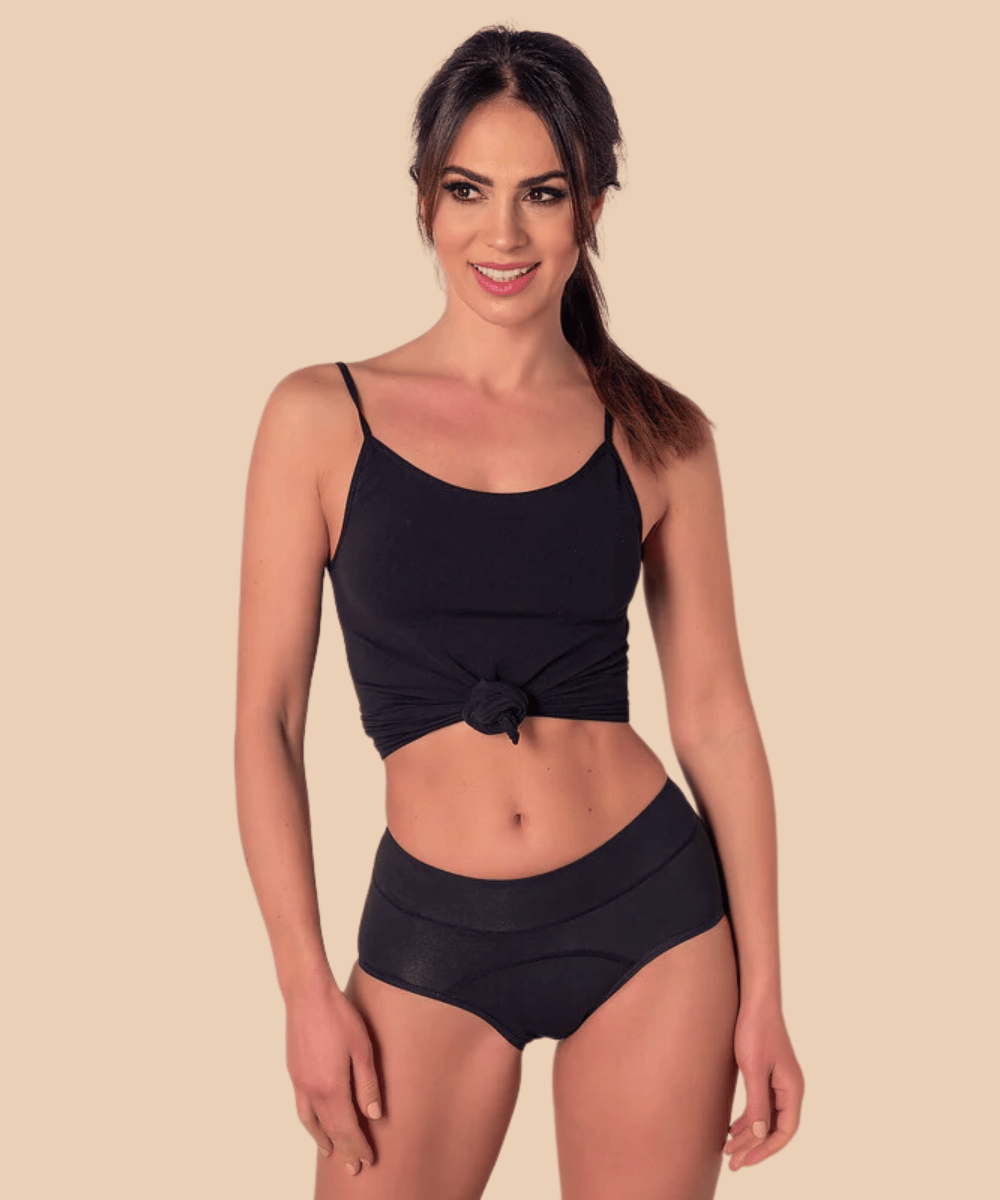 Negro 2 bragas menstruales de algodón Absorbentes para no usar salvaslips Indy de venta al por mayor en Faire3