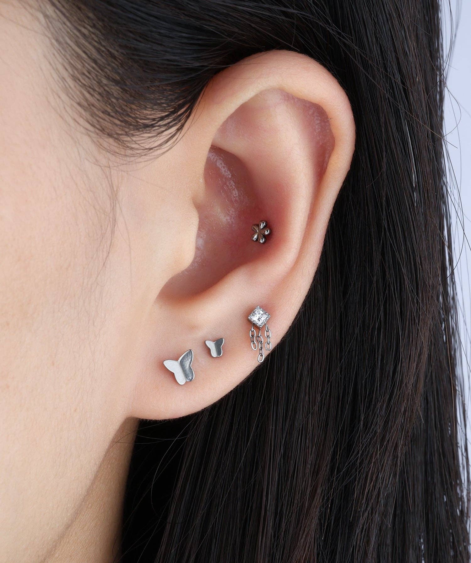 Silver Titanium Simple Butterfly Stud for wholesale on Faire2