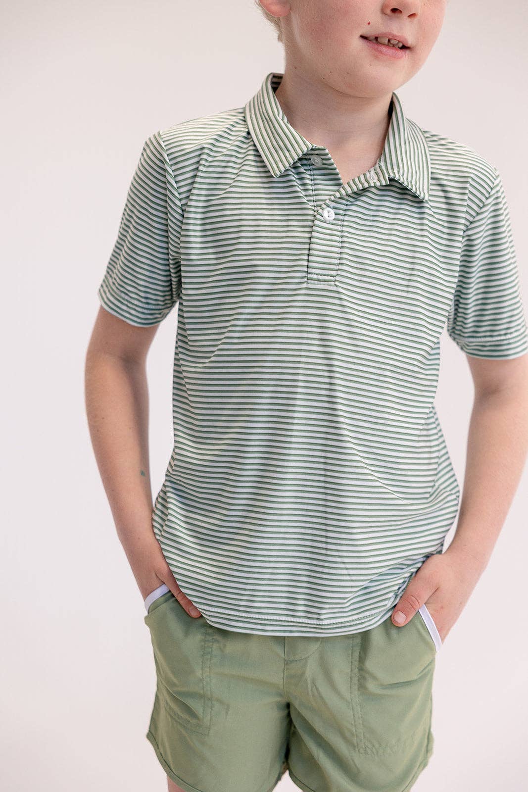 Sun House Children's - Wholesale Shirt - Kids - Athletic Polo in French Ticking