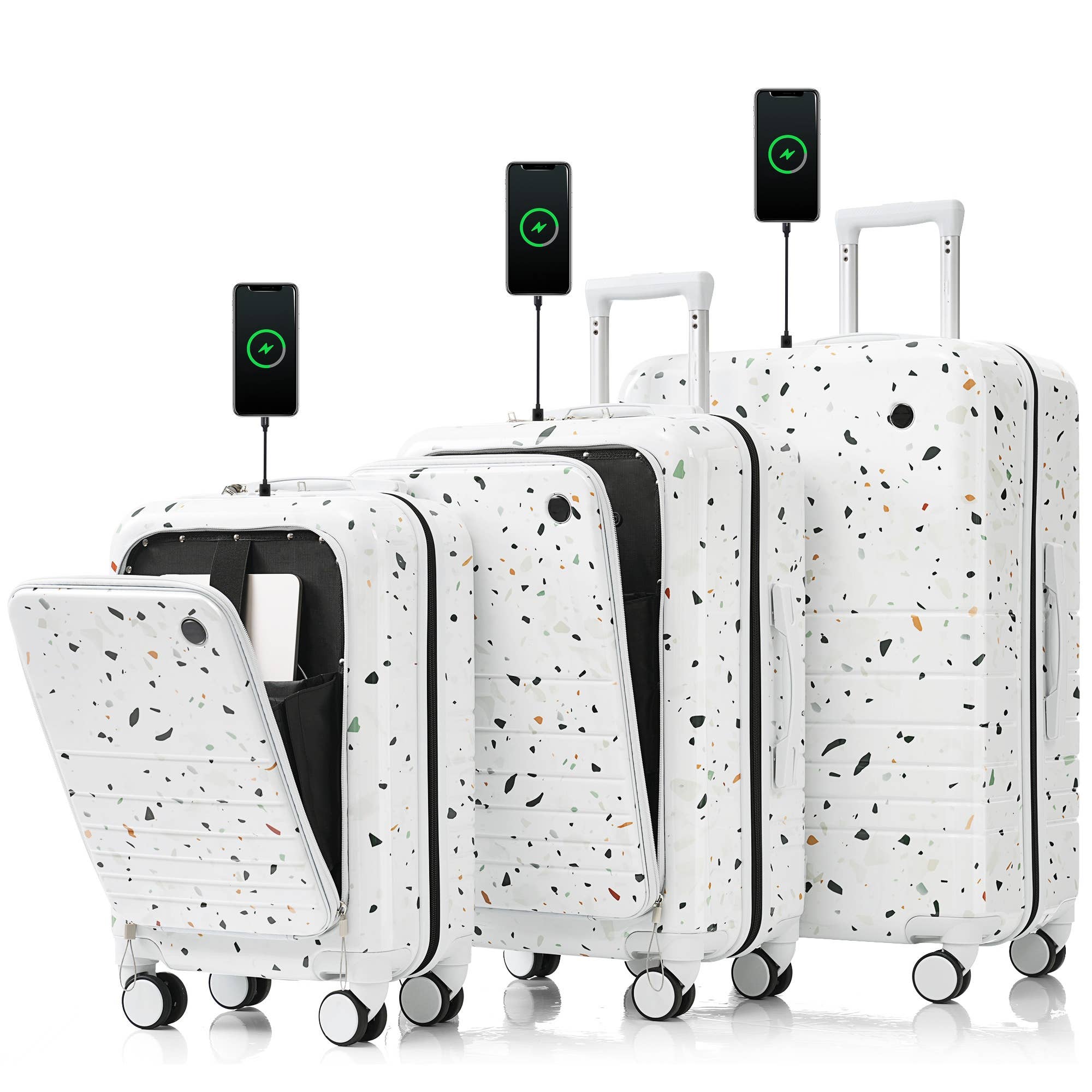 VTNG50 - Wholesale Luggage - Luggage Set of 3, 20, 24, 28inch with USB Port13