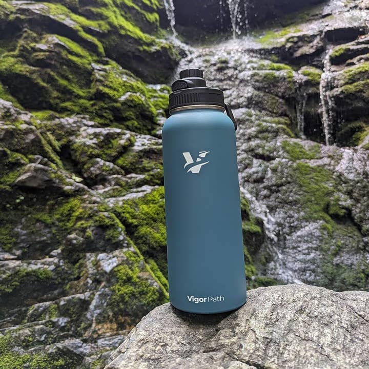 Vigor Path - Wholesale Water Bottle - 40 Ounce Vacuum Insulated Water Bottle - Dark Blue
