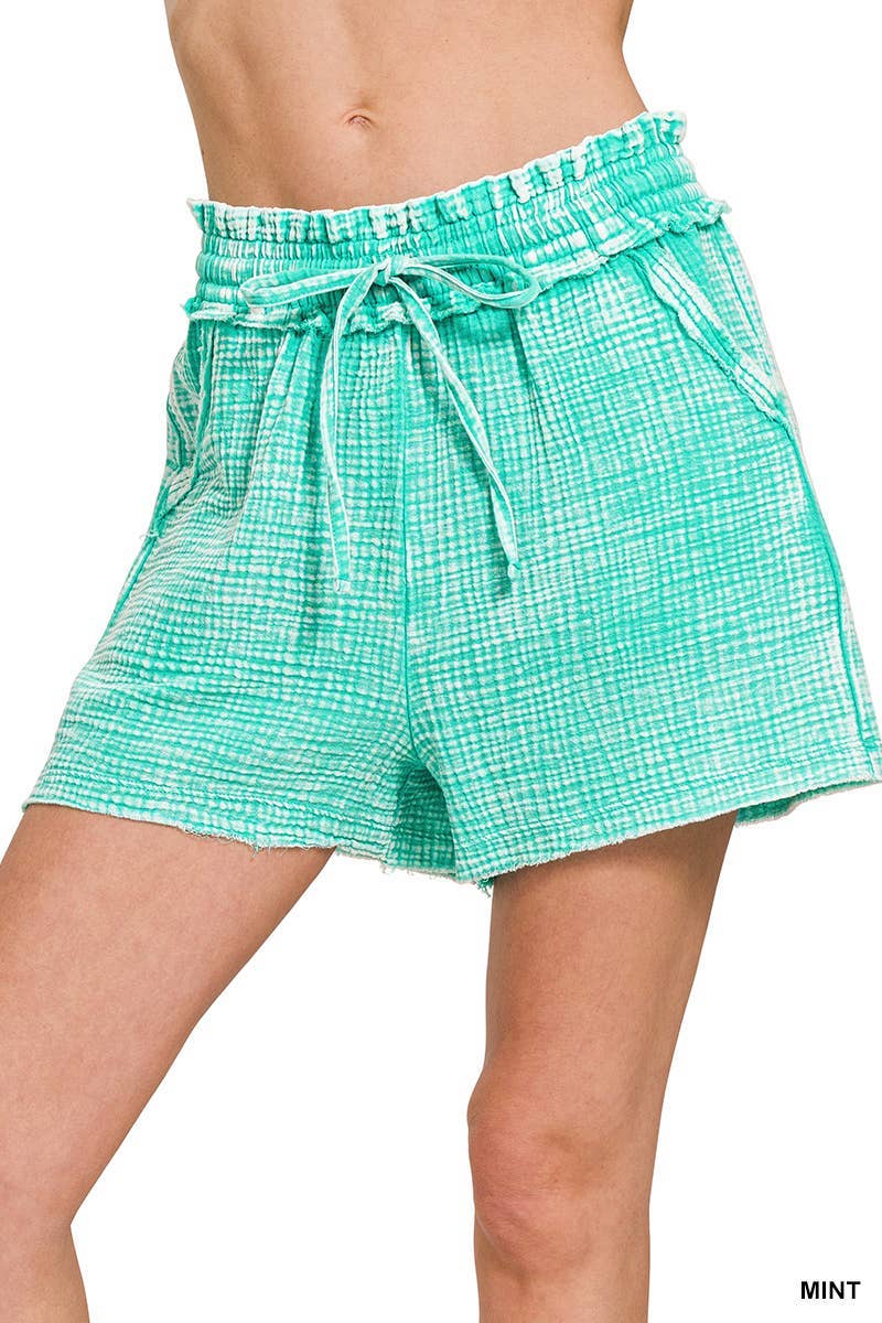 Vanilla Monkey – Calções – Mulher por atacado – Calções Lavadas com Gaze Dupla com Bainha Desfiada14