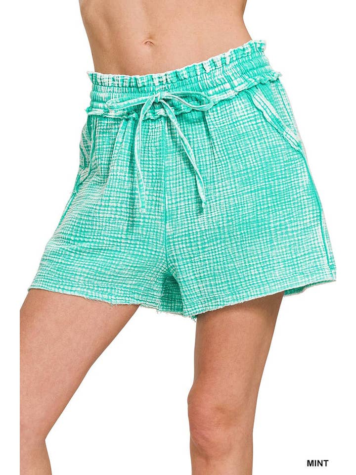 Vanilla Monkey – Calções – Mulher por atacado – Calções Lavadas com Gaze Dupla com Bainha Desfiada14