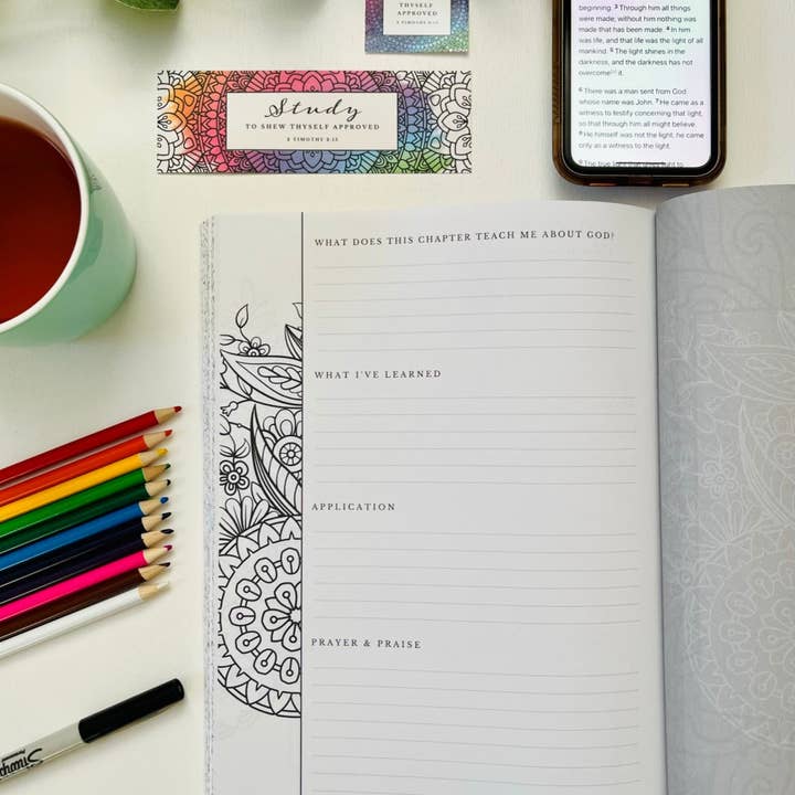 Scripture and Grace - Wholesale Journal/Diary - Chapter by Chapter Bible Study Journal and Coloring Book7