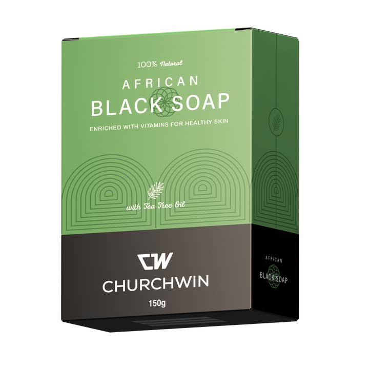 Sabonete Africano Preto misturado com ÓLEO DE ÁRVORE DO CHÁ por atacado de ChurchWin