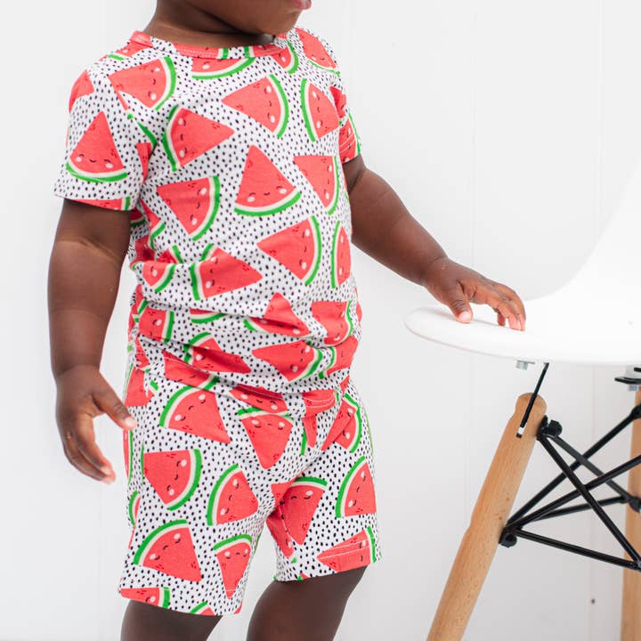 TWO PIECE SHORTIE SET- Kawaii Watermelon for wholesale by millie + roo LLC