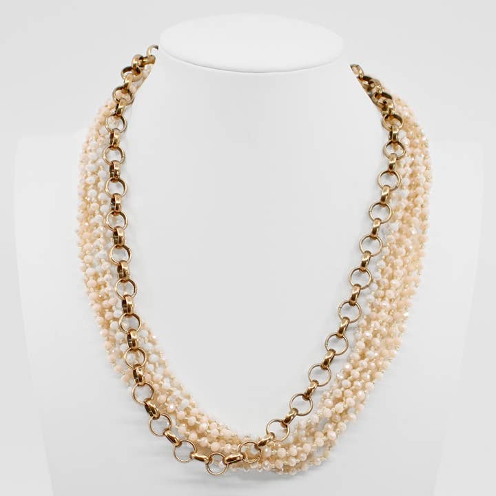 Katia Designs - Wholesale Beaded/Pearl Necklace - Multi-Strand Original Layering Necklace with Chunky Chain Limited Edition6