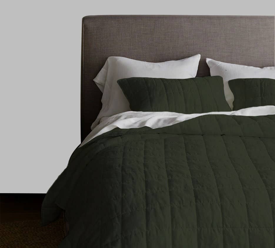 The Tangerine Store - Wholesale Bedding Set - Box stitch - Linen Cotton Quilt Sets6