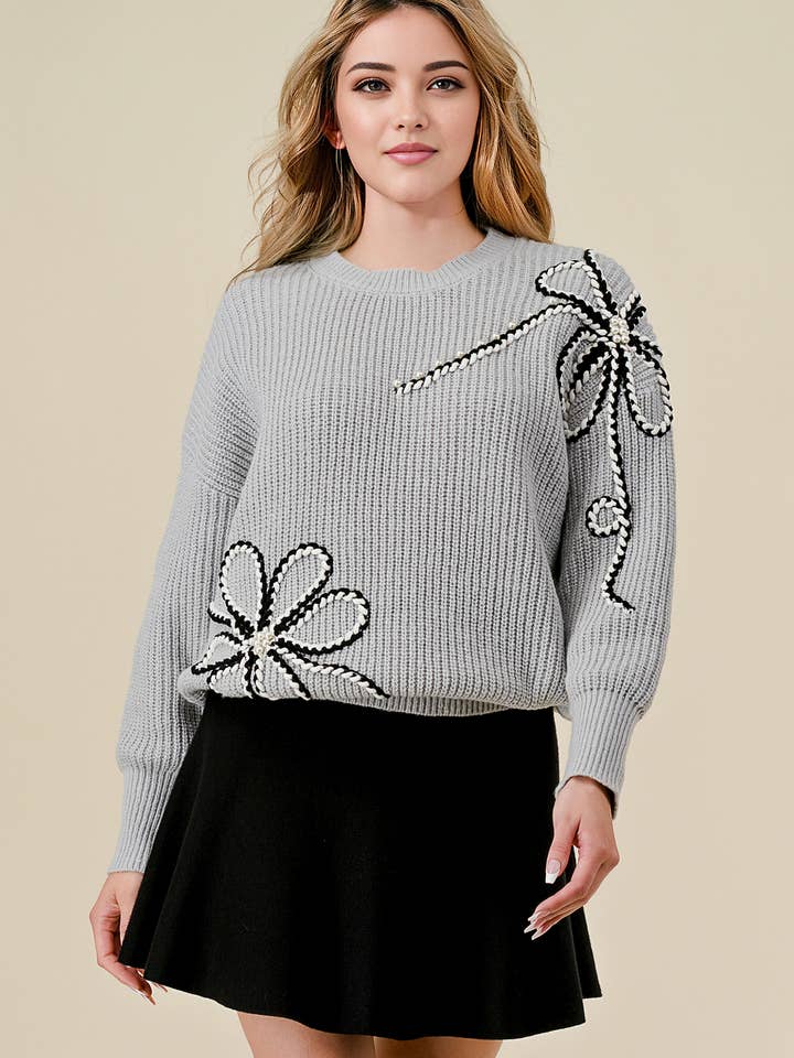 Embellished Knit Sweater OT51799 for wholesale by GeeGee x Lovelo