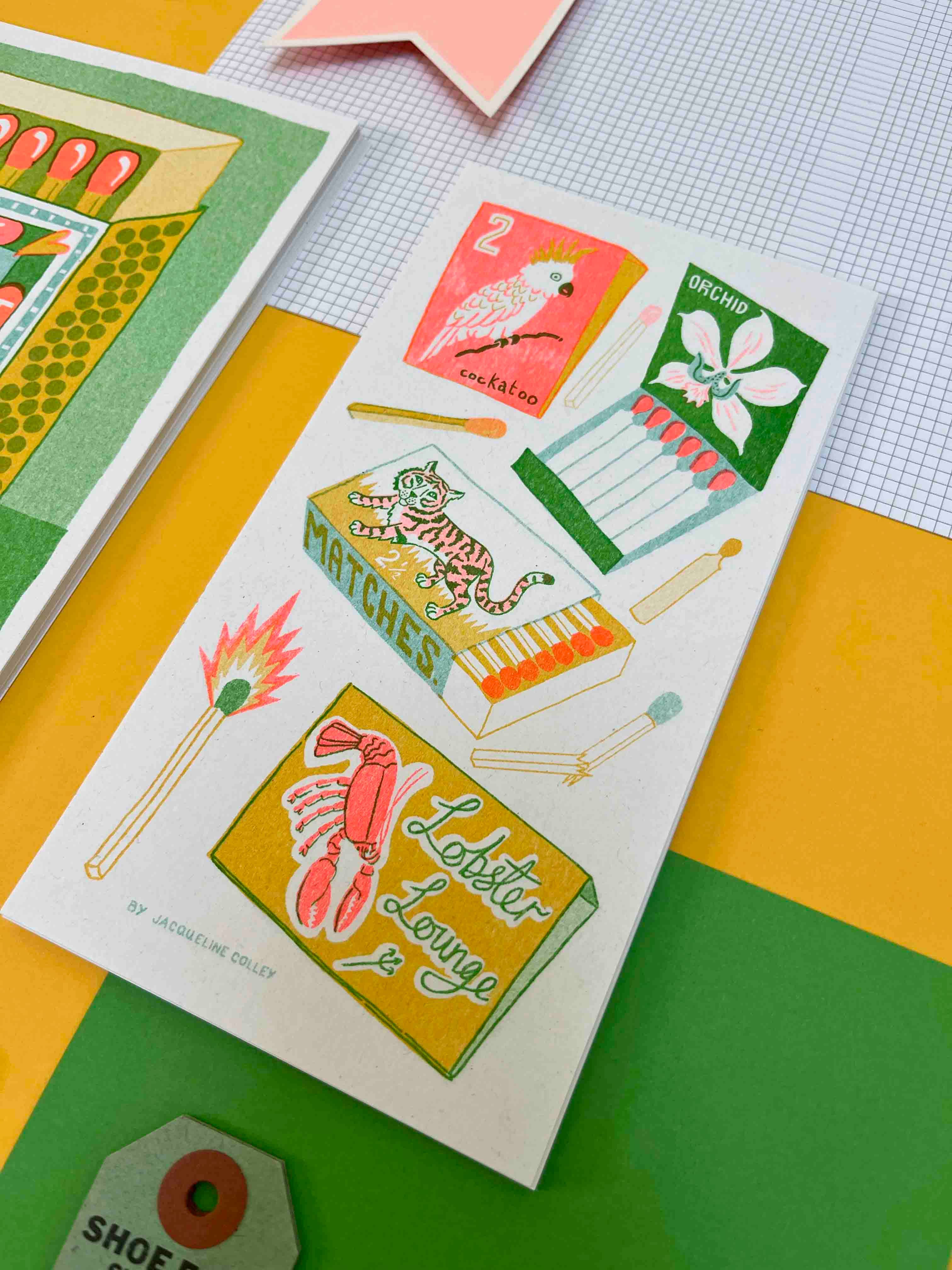 Jacqueline Colley - Wholesale Art Print - Matchbox Risograph print set2