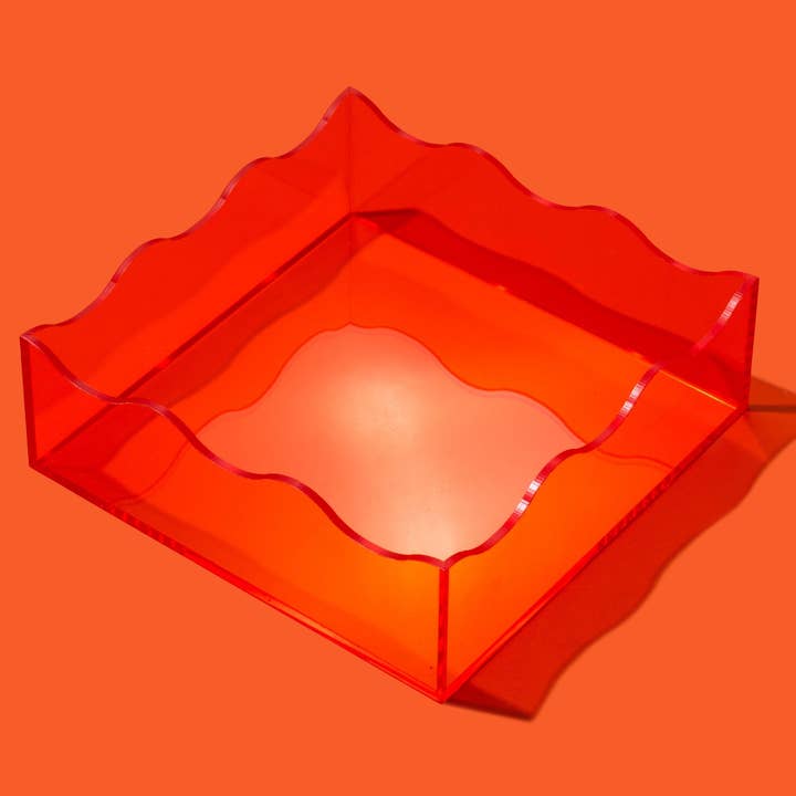 Tabuleiro Ondulado Quadrado Laranja - Mín. 2 (TRAY-10) por atacado de Taylor Elliott Designs