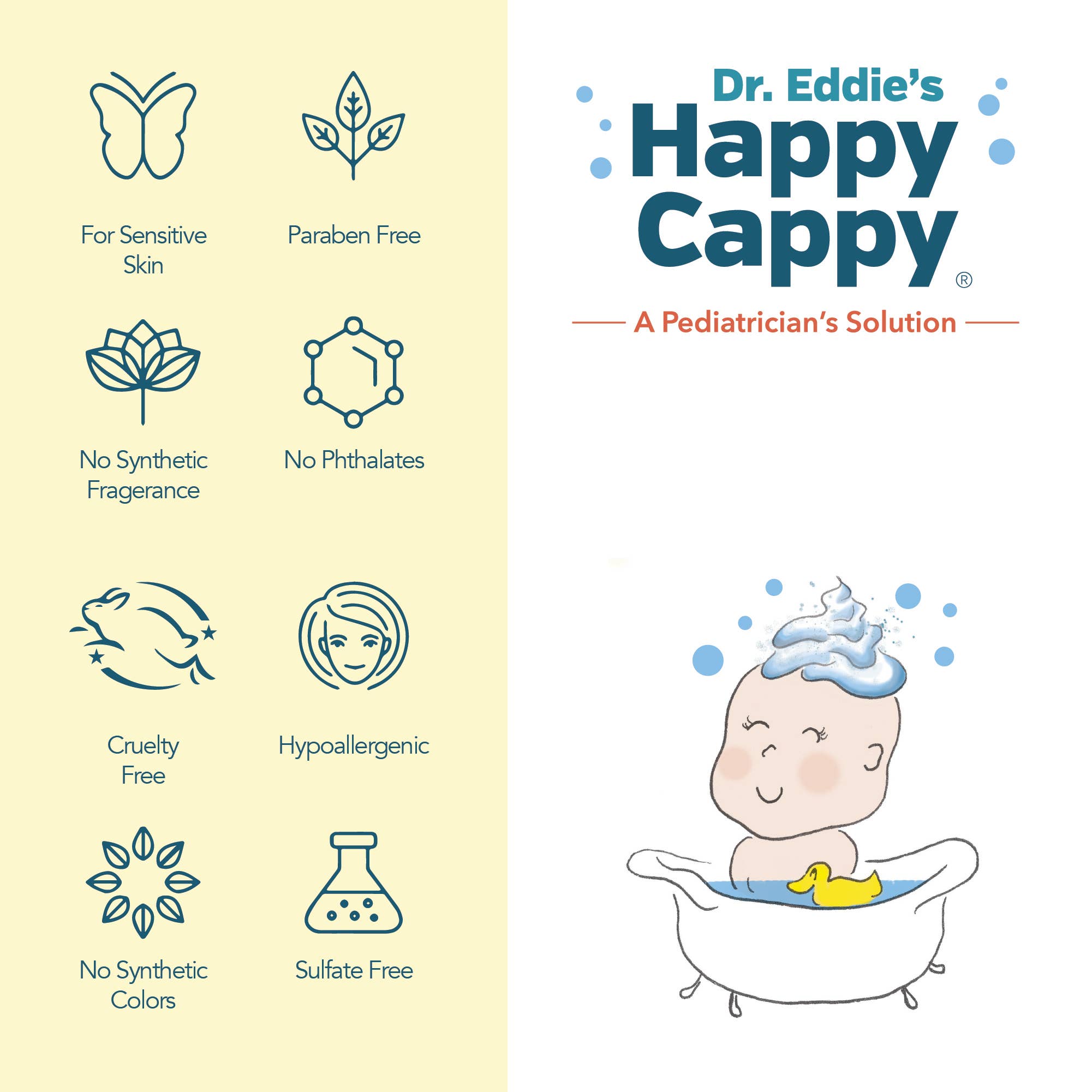 Happy Cappy - Wholesale 2-in-1 Shampoo & Body Wash - Baby - Happy Cappy Dry Skin and Eczema Shampoo & Body Wash - 8 oz2