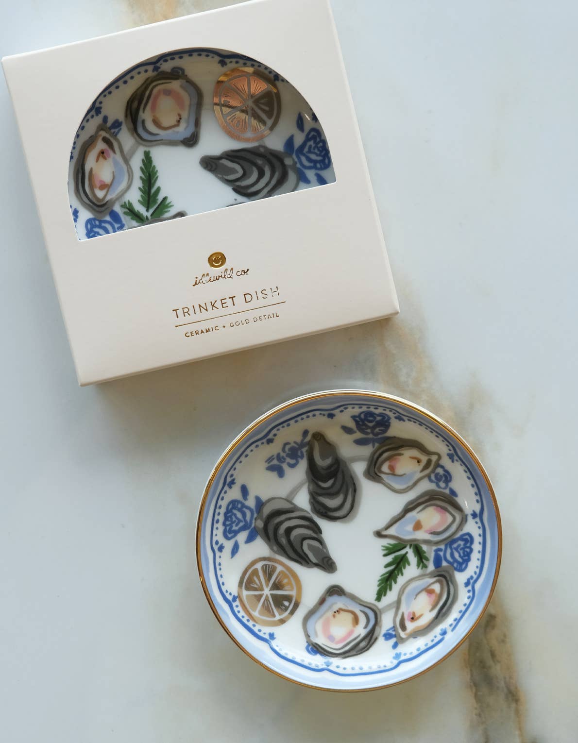 Idlewild Co. - Wholesale Jewelry Dish - Oysters Porcelain Trinket Dish1