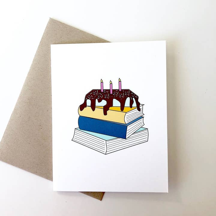 Book Pile Card for wholesale by PAGEFIFTYFIVE