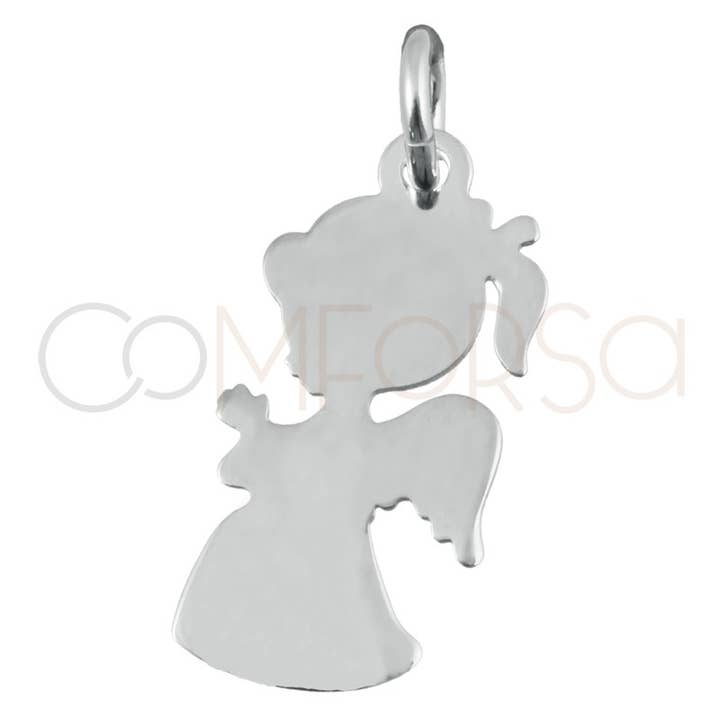 COM FORSA SL - Wholesale Pendant/Charm Necklace - Sterling Silver 925 Girl-Angel Praying Pendant 9 X 17Mm